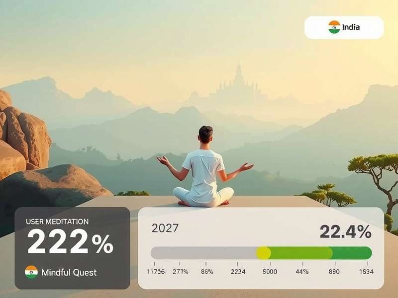 Mindful Quest gameplay showing meditation in Indian landscape